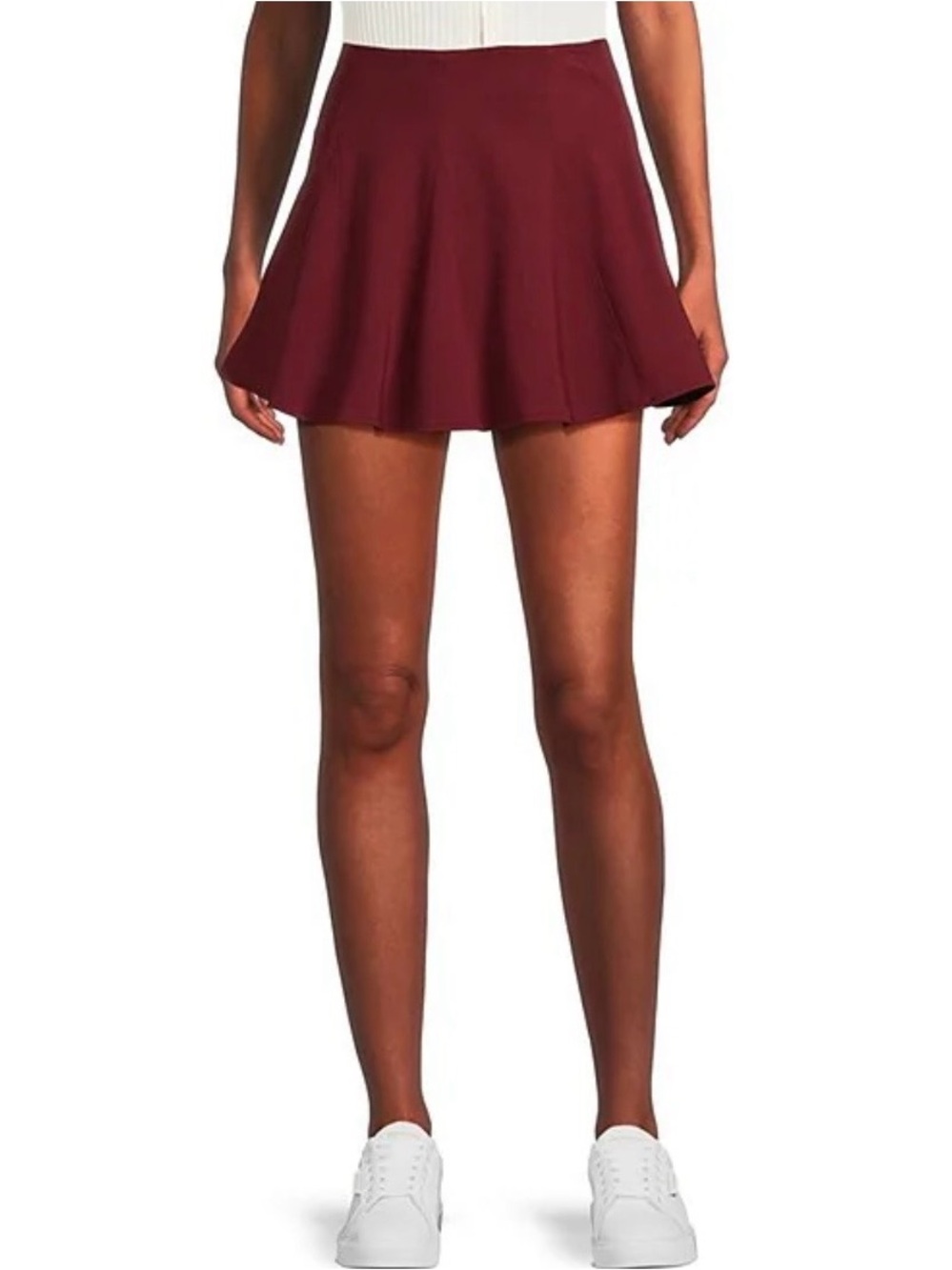 Blu Pepper Burgundy Circle Skater Mini Skirt size M, NEW, shorts under